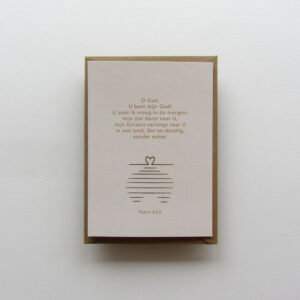 een foto van de kaart met de tekst van psalm 63 vers 2