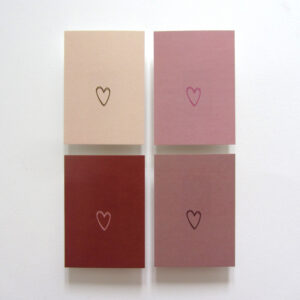 Van HARTE kaartenset A7 roze rood